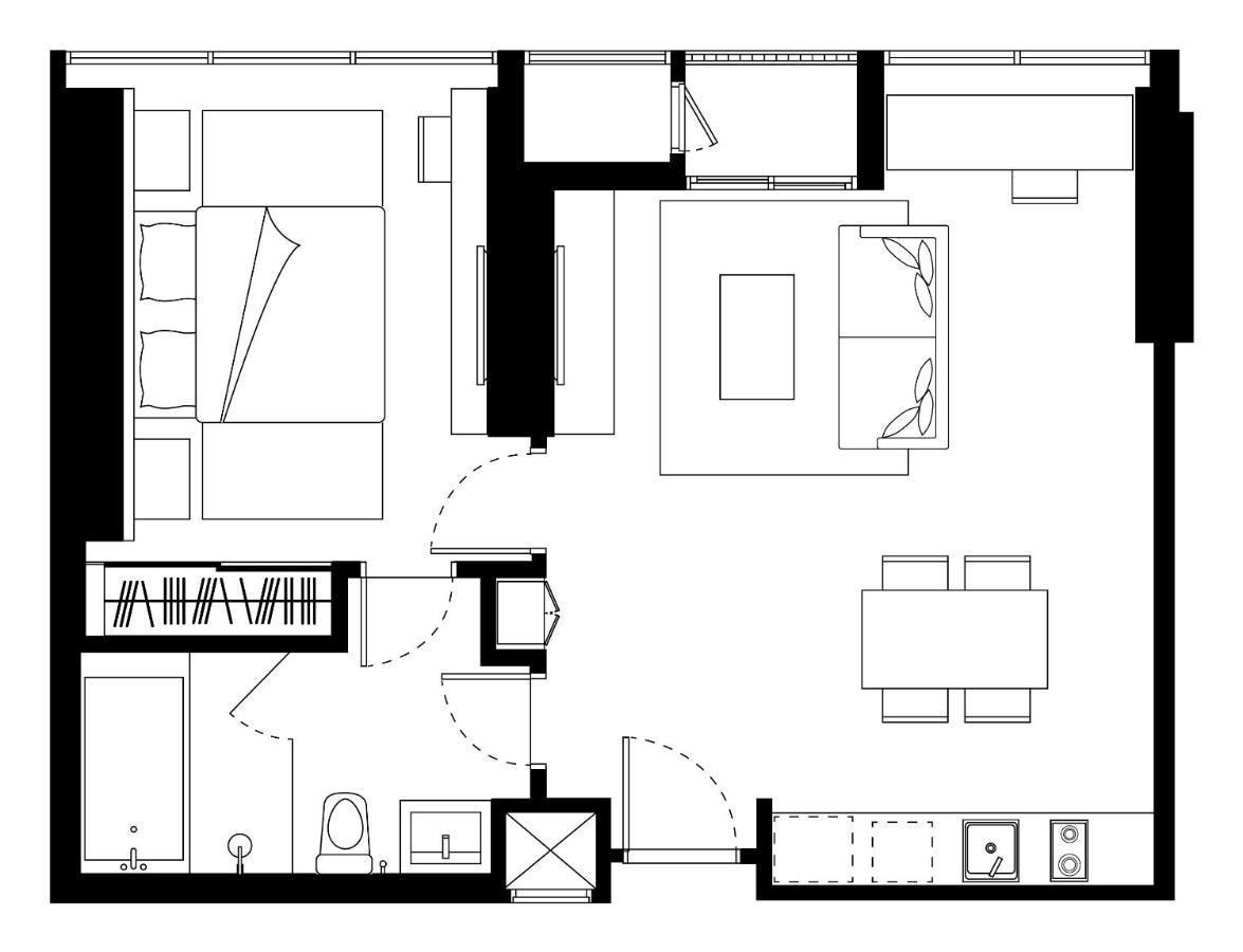 Somerset Rama 9 Bangkok Kültér fotó A floor plan of a typical apartment