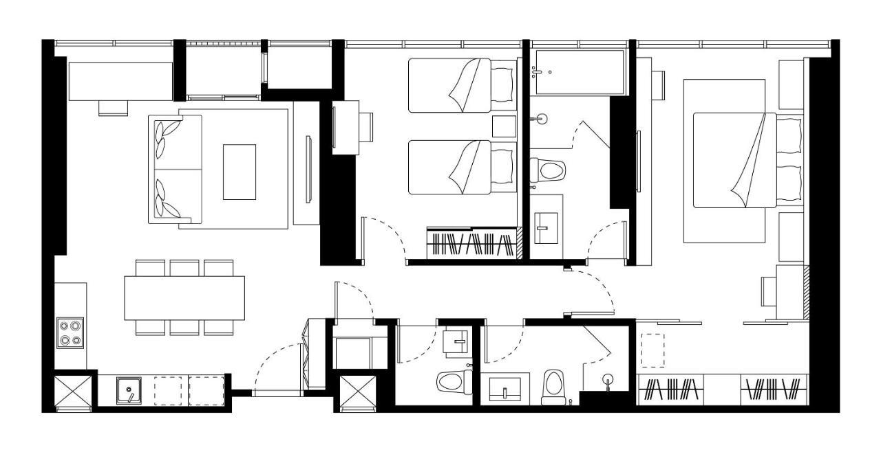 Somerset Rama 9 Bangkok Kültér fotó A floor plan of a typical apartment
